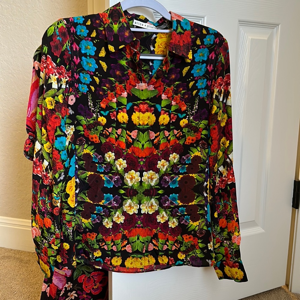 Floral silk blouse